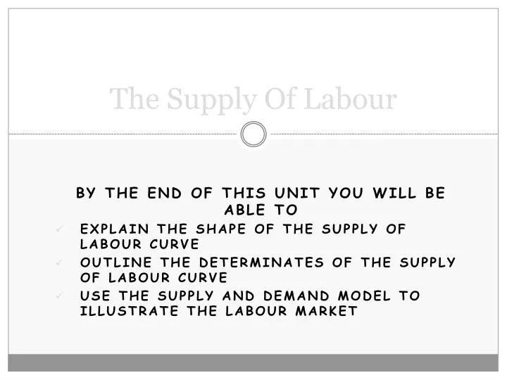 the supply of labour
