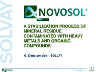 A STABILIZATION PROCESS OF MINERAL RESIDUE CONTAMINATED WITH HEAVY METALS AND ORGANIC COMPOUNDS