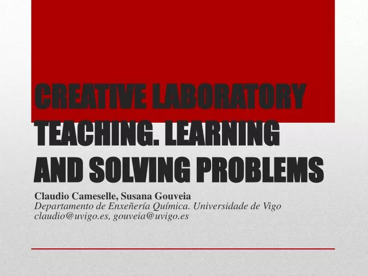 creative laboratory teaching learning and solving problems