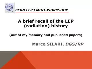 CERN LEP3 Mini-Workshop