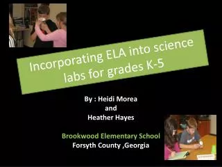 Incorporating ELA into science labs for grades K-5
