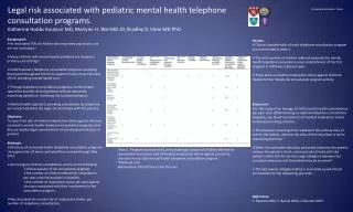 Legal risk associated with pediatric mental health telephone consultation programs.