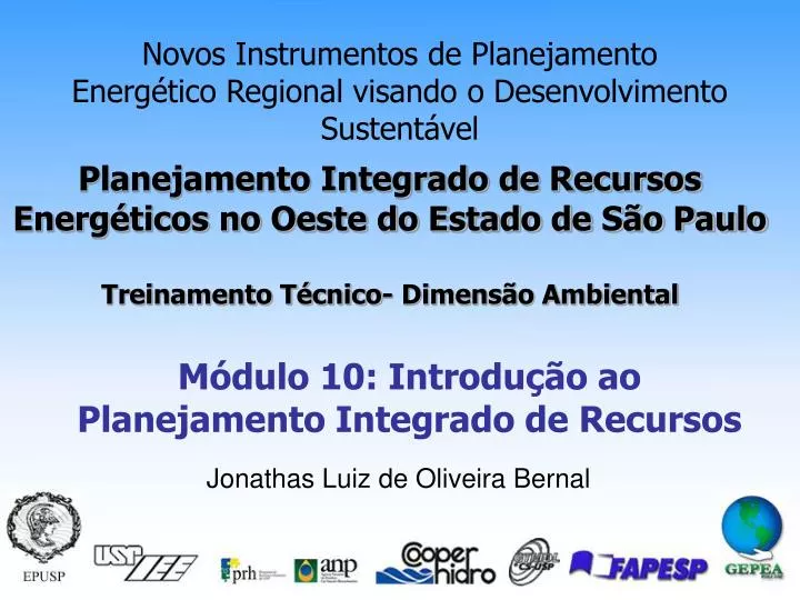 novos instrumentos de planejamento energ tico regional visando o desenvolvimento sustent vel