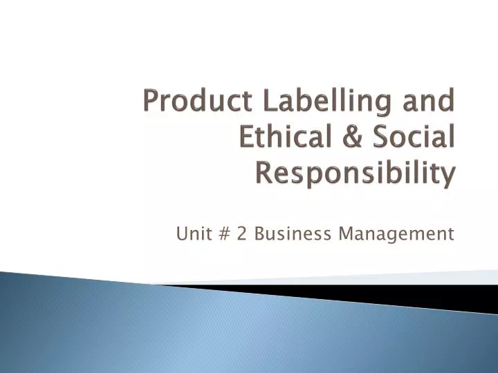 product labelling and ethical social responsibility