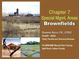 Chapter 7 Special Mgmt. Areas Brownfields