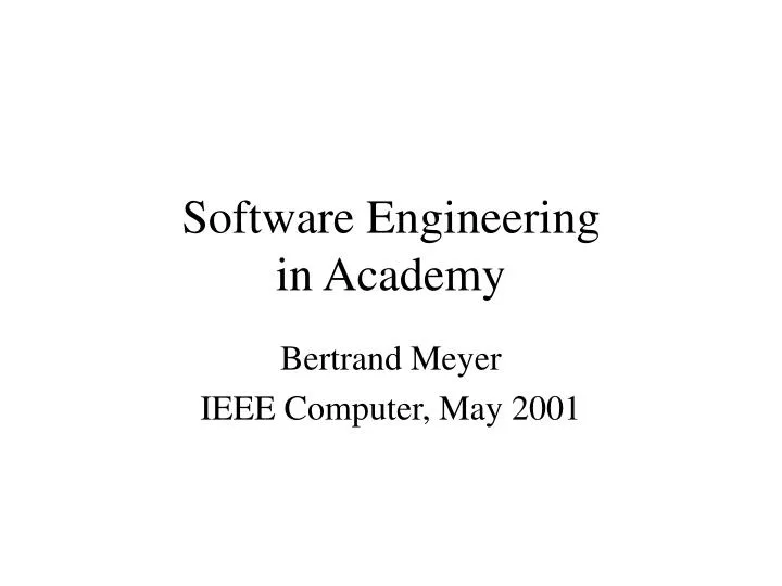 software engineering in academy
