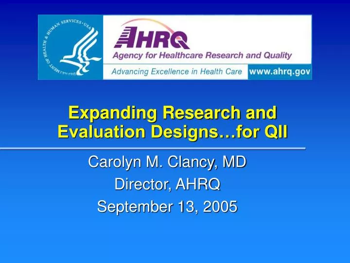 expanding research and evaluation designs for qii