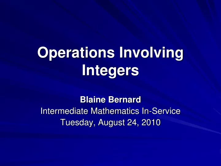 operations involving integers