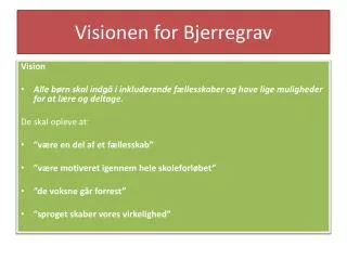 visionen for bjerregrav