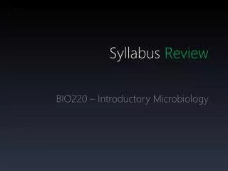 Syllabus Review