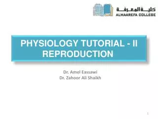 Physiology Tutorial - II REPRODUCTION