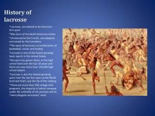 History of lacrosse