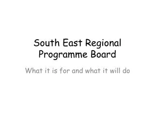 South East Regional Programme Board
