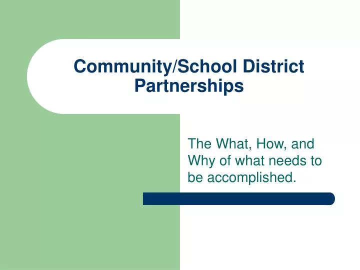 community school district partnerships