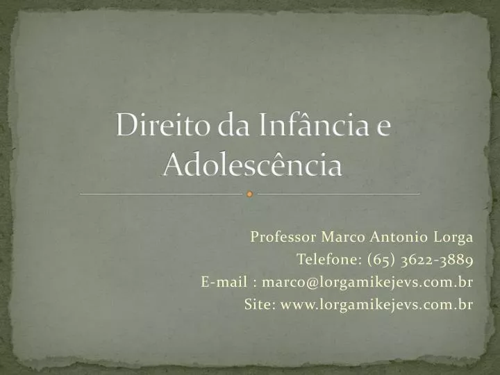 direito da inf ncia e adolesc ncia