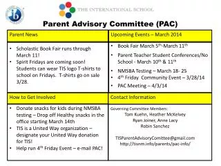Parent Advisory Committee (PAC)