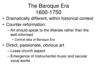 The Baroque Era 1600-1750