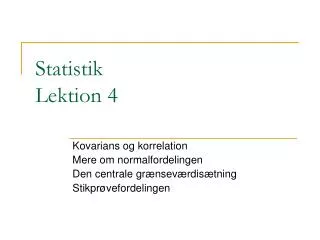 statistik lektion 4