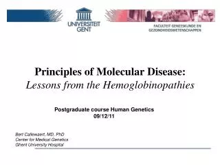 Principles of Molecular Disease : Lessons from the Hemoglobinopathies