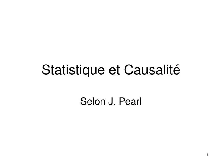 statistique et causalit