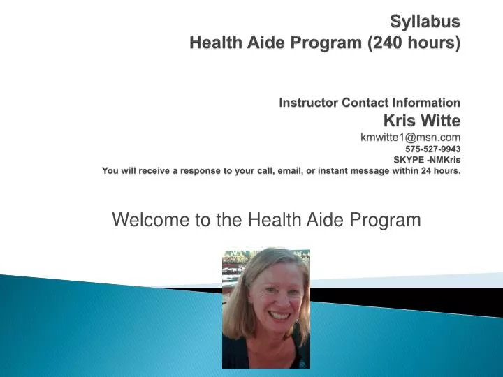 welcome to the health aide program