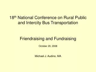 18 th national conference on rural public and intercity bus transportation