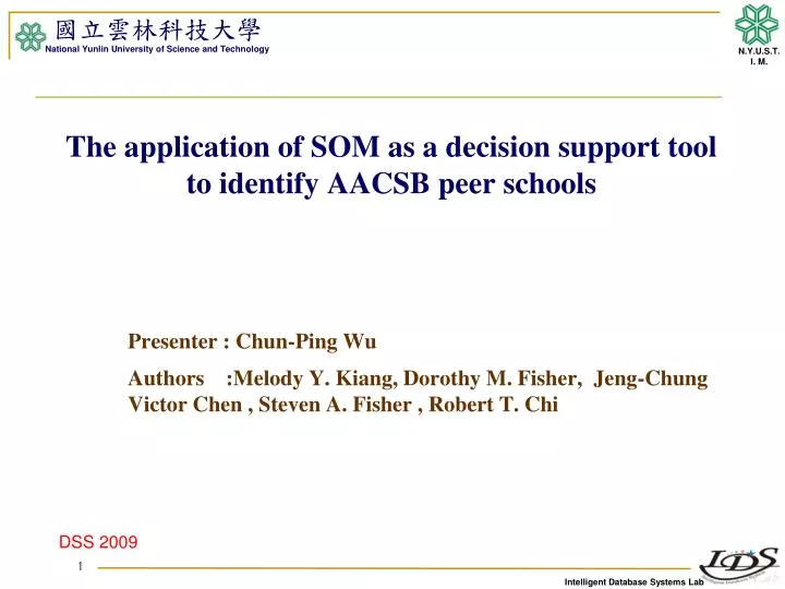 the application of som as a decision support tool to identify aacsb peer schools