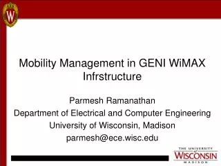 Mobility Management in GENI WiMAX Infrstructure