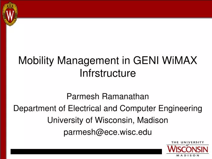 mobility management in geni wimax infrstructure