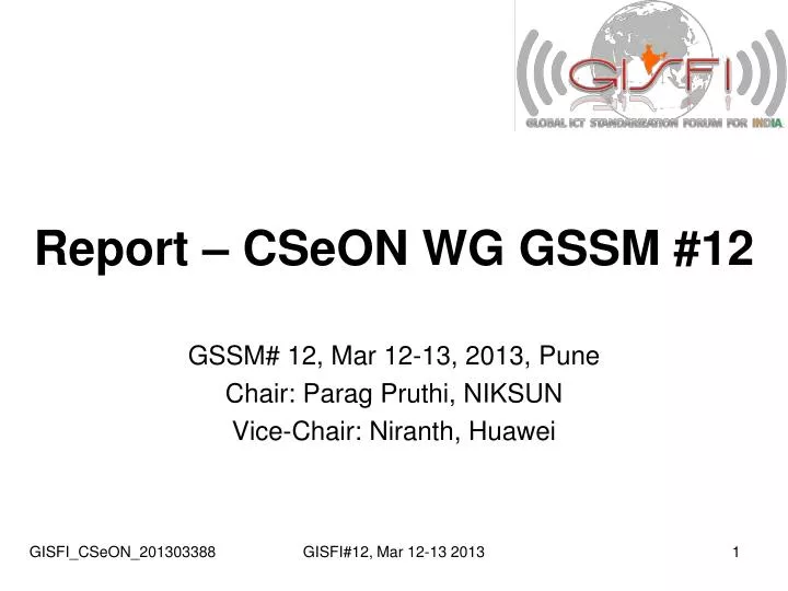 report cseon wg gssm 12