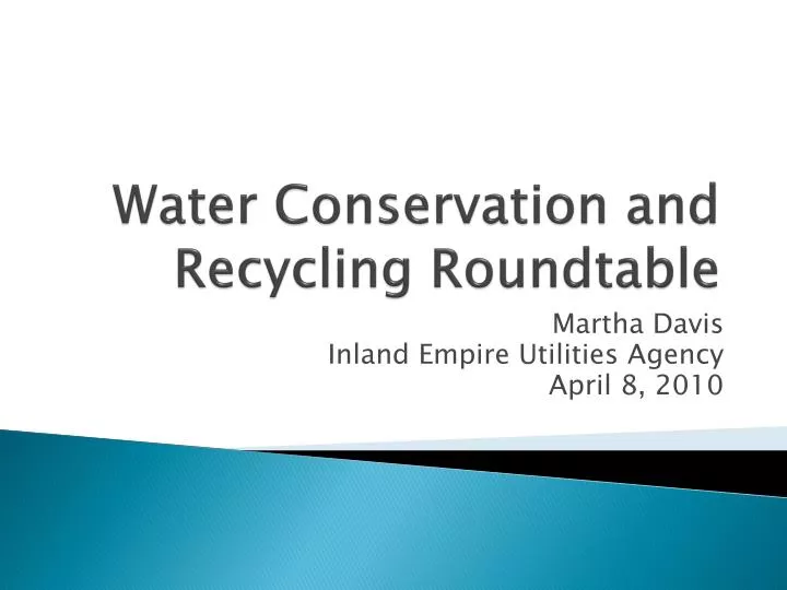 water conservation and recycling roundtable