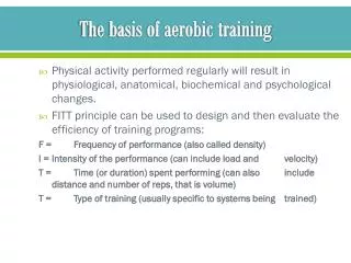 The basis of aerobic training
