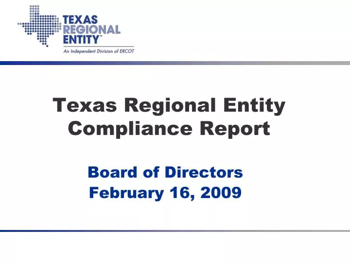 texas regional entity compliance report