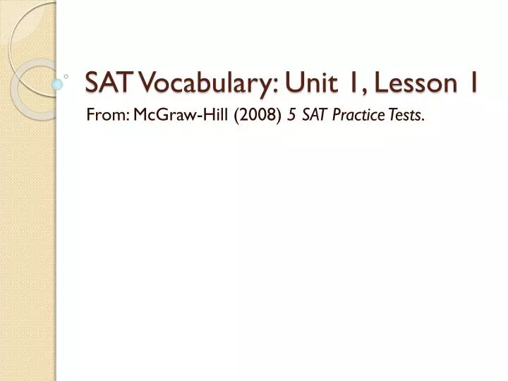 sat vocabulary unit 1 lesson 1