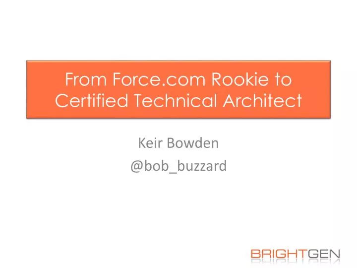from force com rookie to certified technical architect