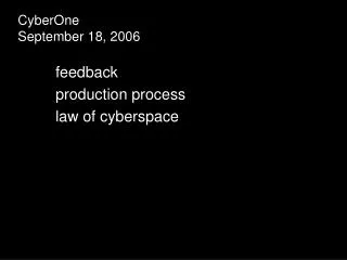 CyberOne September 18, 2006