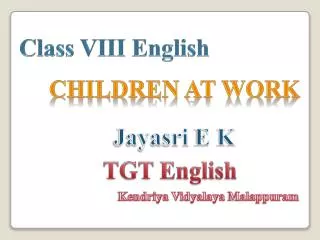 Class VIII English
