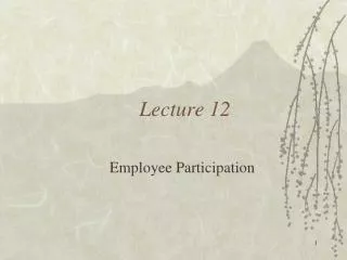 Lecture 12