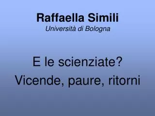 raffaella simili universit di bologna