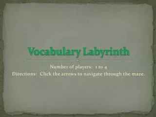 Vocabulary Labyrinth