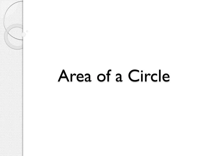 area of a circle