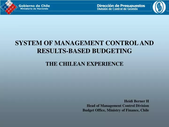 system of management control and results based budgeting the chilean experience