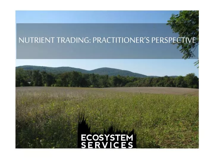nutrient trading practitioner s perspective