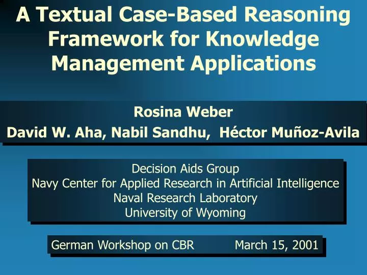 a textual case based reasoning framework for knowledge management applications