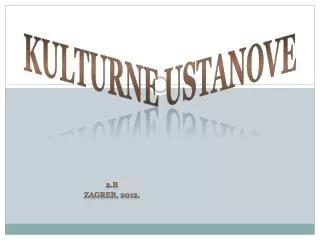 kulturne ustanove