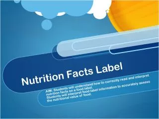 Nutrition Facts Label