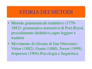 storia dei metodi