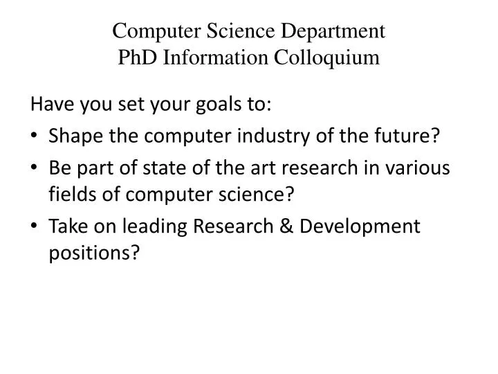 computer science department phd information colloquium