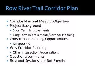 Row River Trail Corridor Plan