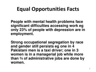 equal opportunities facts